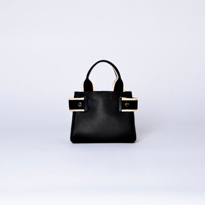 NUMÉRO 04 mini by atelier &LAB — front view capturing an essential, minimalist silhouette with refined proportions in premium upcycled full-grain calf leather, Paris.